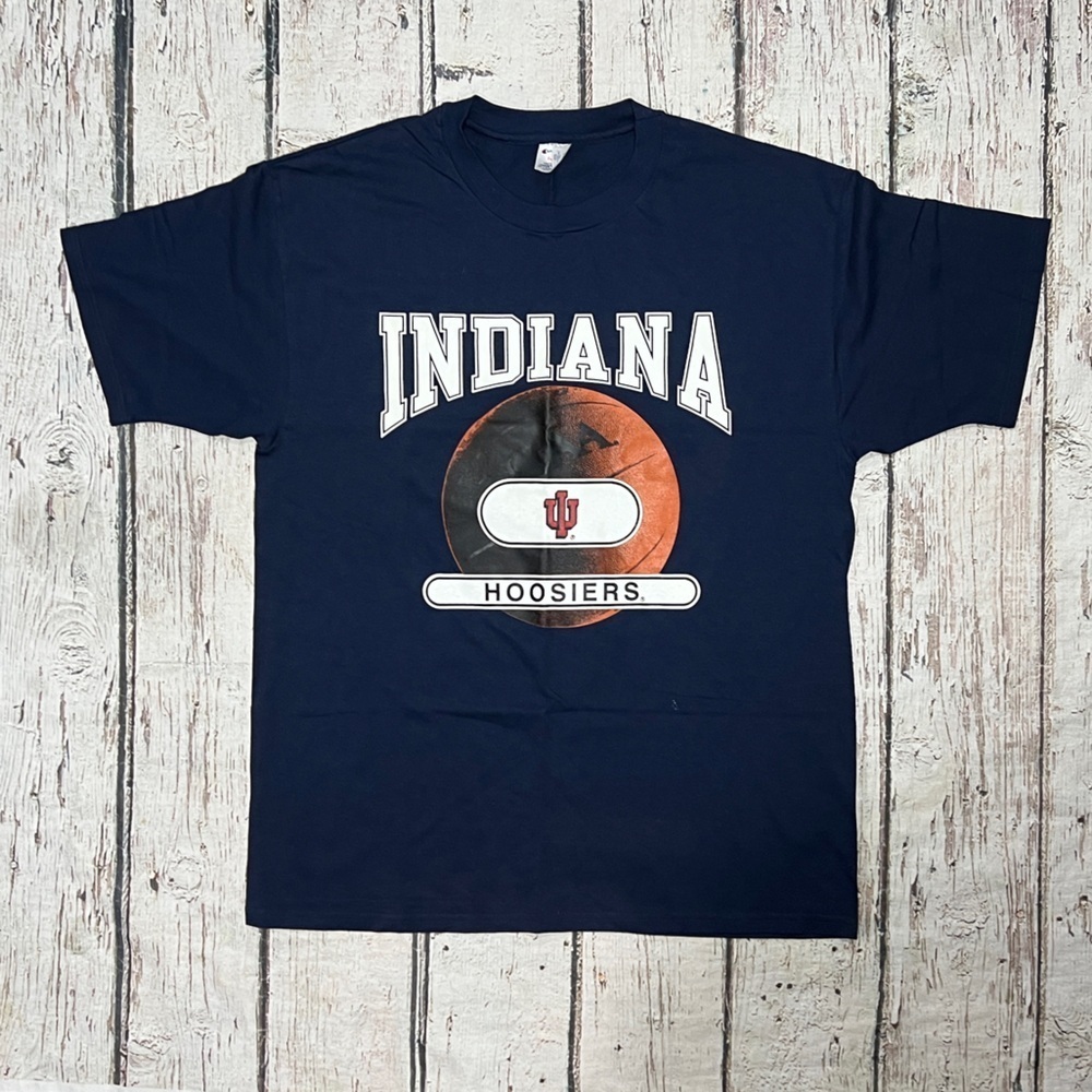 Indiana Hoosiers Champion Vintage Blue Crewneck 1990s Mens Tshirt